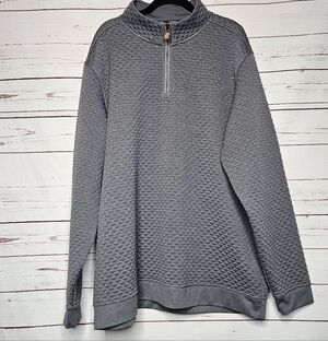 TGW Gray Quilted Quarter-Zip Sweater